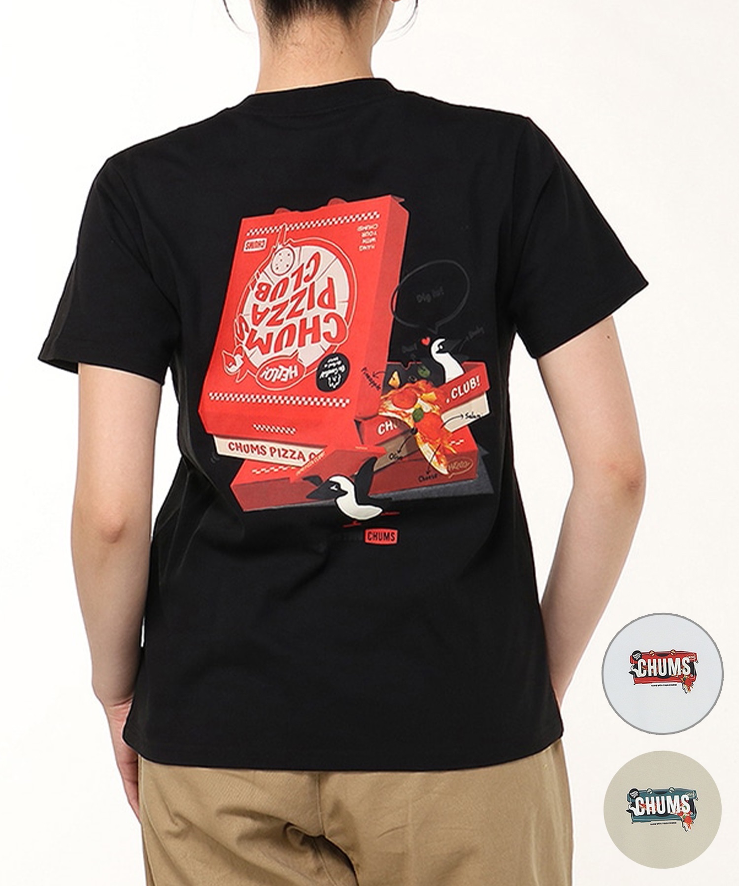 CHUMS チャムス 半袖 Tシャツ レディース チャムス ピザボックス T