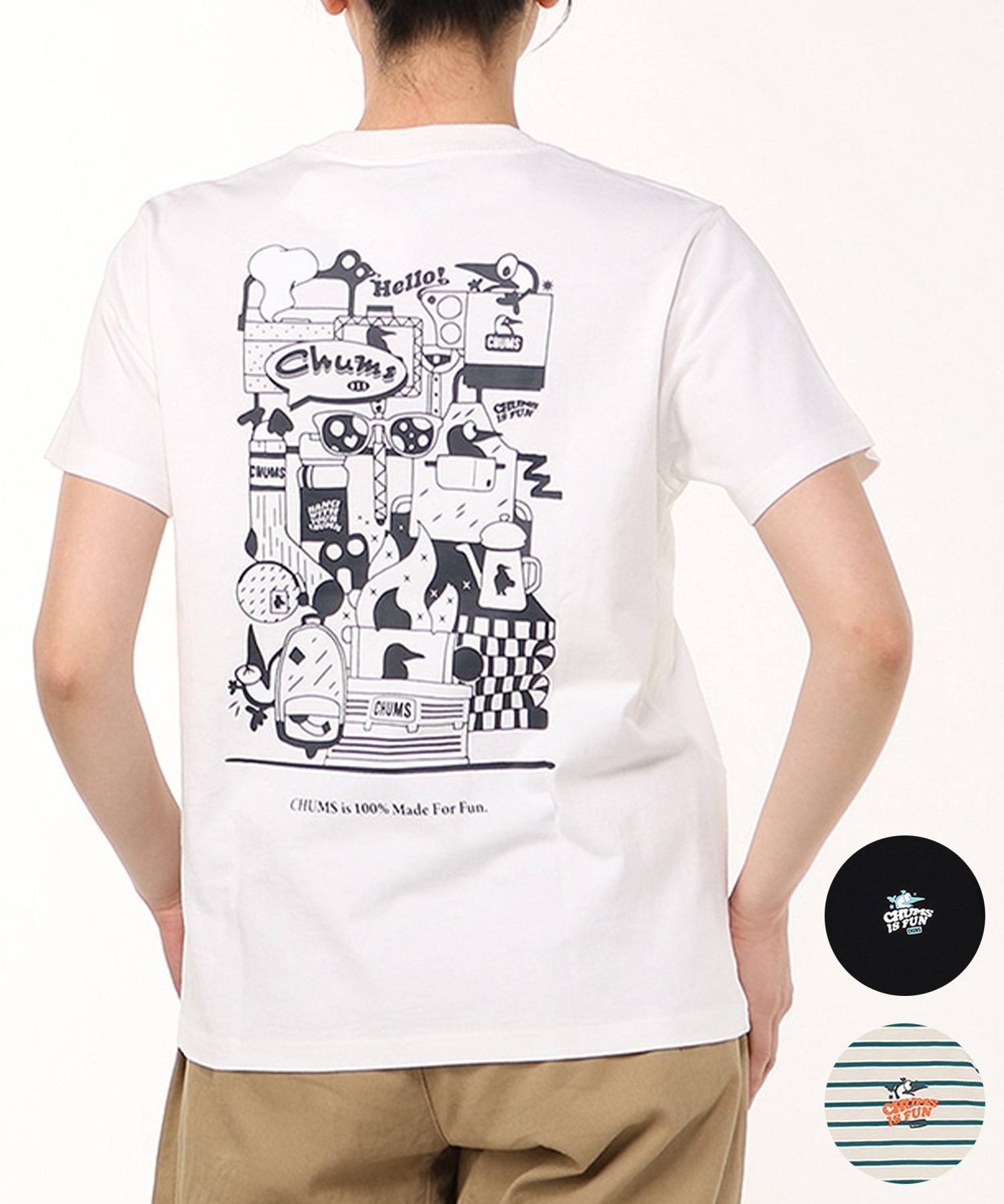 CHUMS チャムス 半袖 Tシャツ レディース バックプリント チャムスイズ