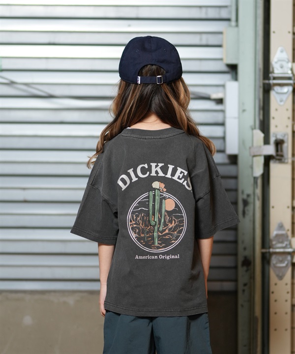 Dickies ディッキーズ 半袖 Tシャツ キッズ ジュニア 子供 バックプリント サボテン ヴィンテージ風 ピグメント加工 81220100