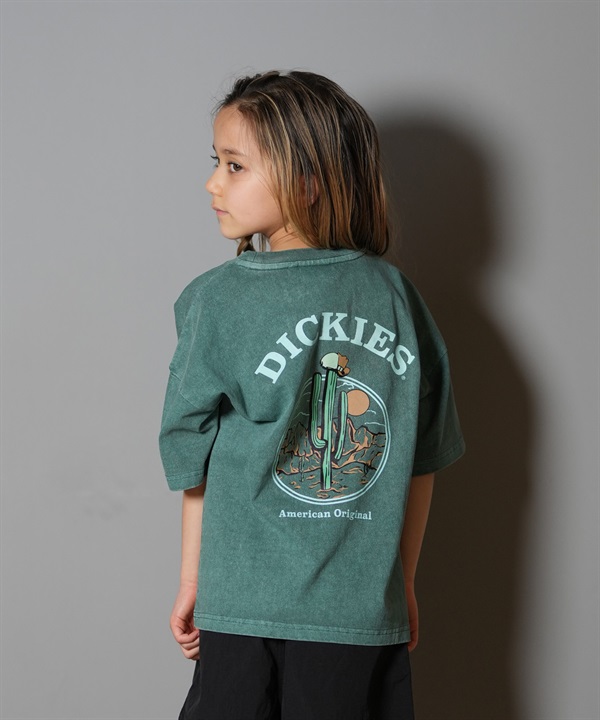 Dickies ディッキーズ 半袖 Tシャツ キッズ ジュニア 子供 バックプリント サボテン ヴィンテージ風 ピグメント加工 81220100