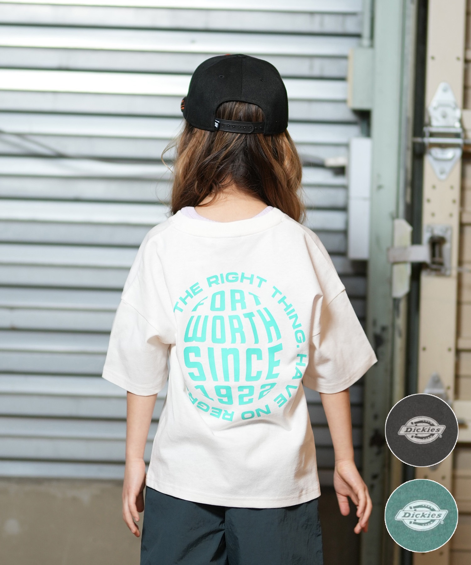 Dickies ディッキーズ 半袖 Tシャツ キッズ ジュニア 子供 バックプリント ヴィンテージ風 ピグメント加工 81220200