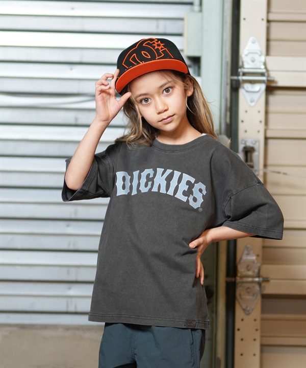 Dickies ディッキーズ 半袖 Tシャツ キッズ ジュニア 子供 アーチロゴ ヴィンテージ風 ピグメント加工 81220300