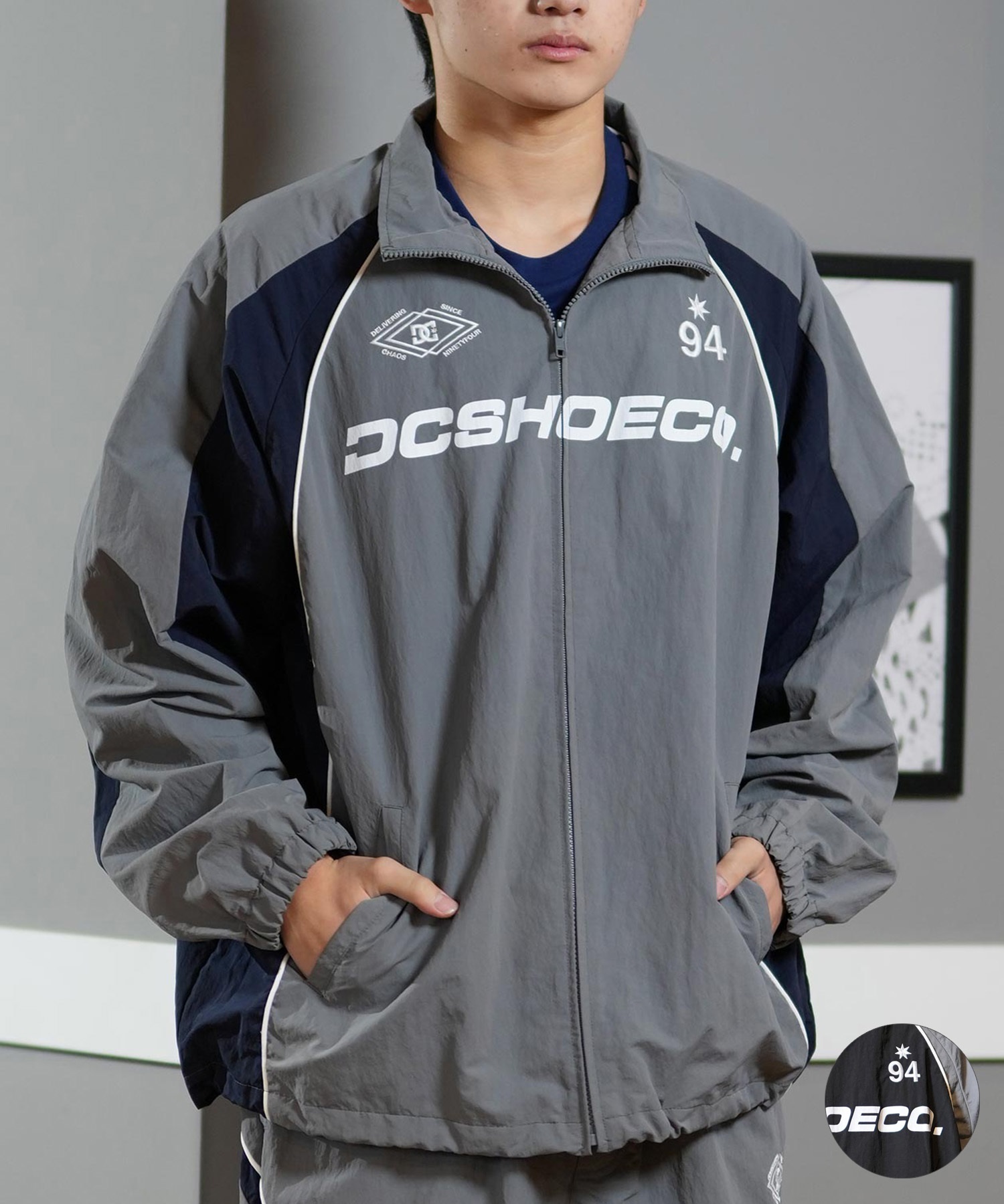DC ディーシー アウター トラックジャケット メンズ ナイロンジャケット セットアップ対応 DJK251069(BLK-M)