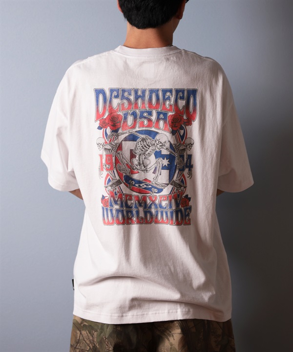 DC ディーシー 半袖 Tシャツ メンズ バックプリント オーバーサイズ ヴィンテージ加工 25 ROCK SKULL SS DST252005