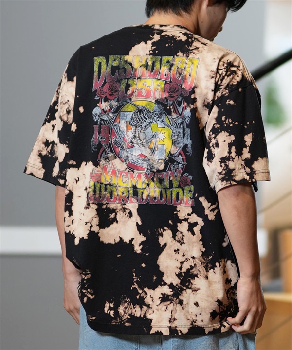 DC ディーシー 半袖 Tシャツ メンズ バックプリント オーバーサイズ ヴィンテージ加工 25 ROCK SKULL SS DST252005