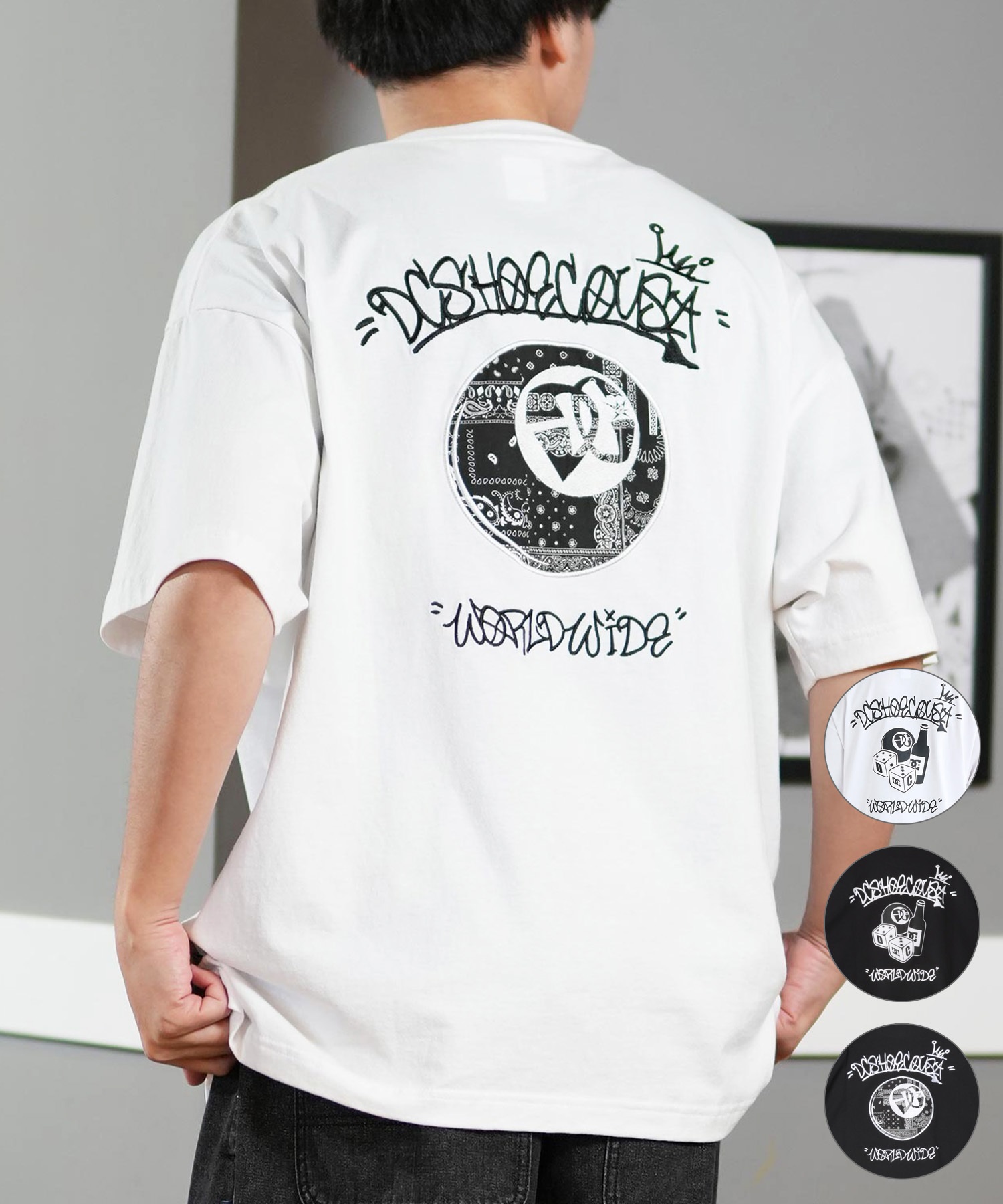 DC ディーシー 半袖 Tシャツ メンズ バックプリント オーバーサイズ 25
