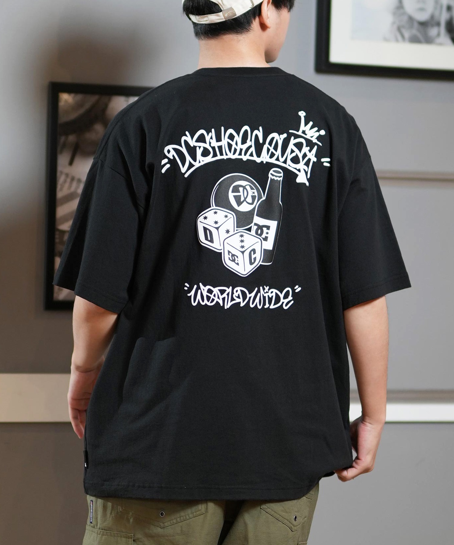 DC ディーシー 半袖 Tシャツ メンズ バックプリント オーバーサイズ 25