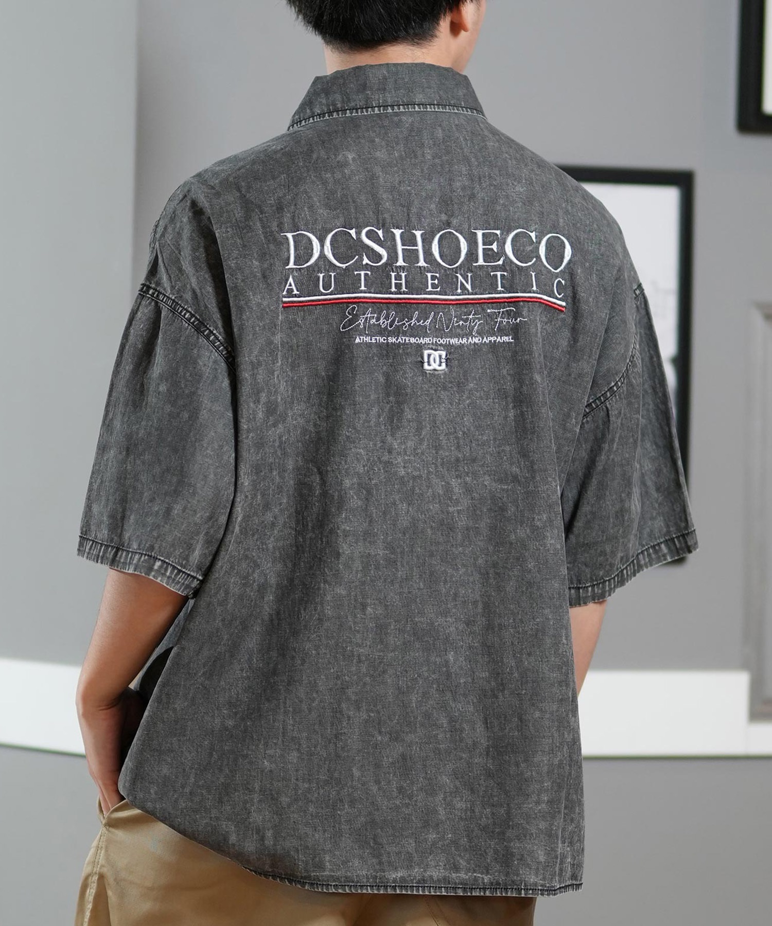 DC ディーシー 半袖 シャツ メンズ デニム 刺繍デザイン セットアップ