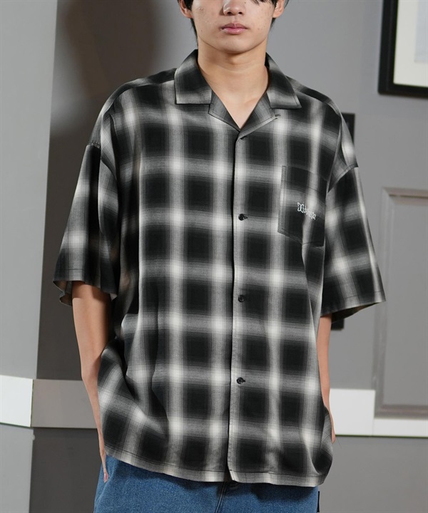 DC ディーシー 半袖 シャツ メンズ チェック柄 オーバーサイズ 25 OMBRE CHECK SHIRT SS DSH252002