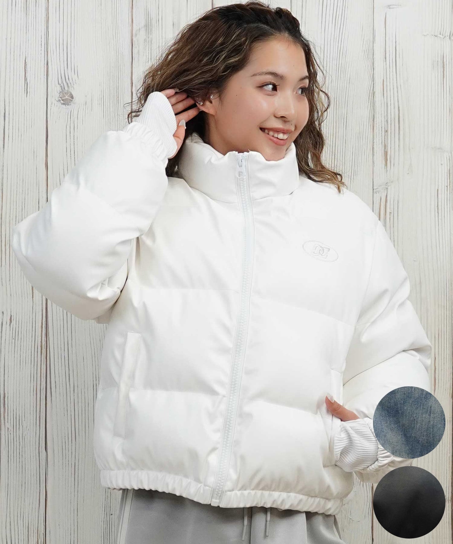 DC ディーシー ダウン ジャケット レディース シンプル ロゴ 中綿