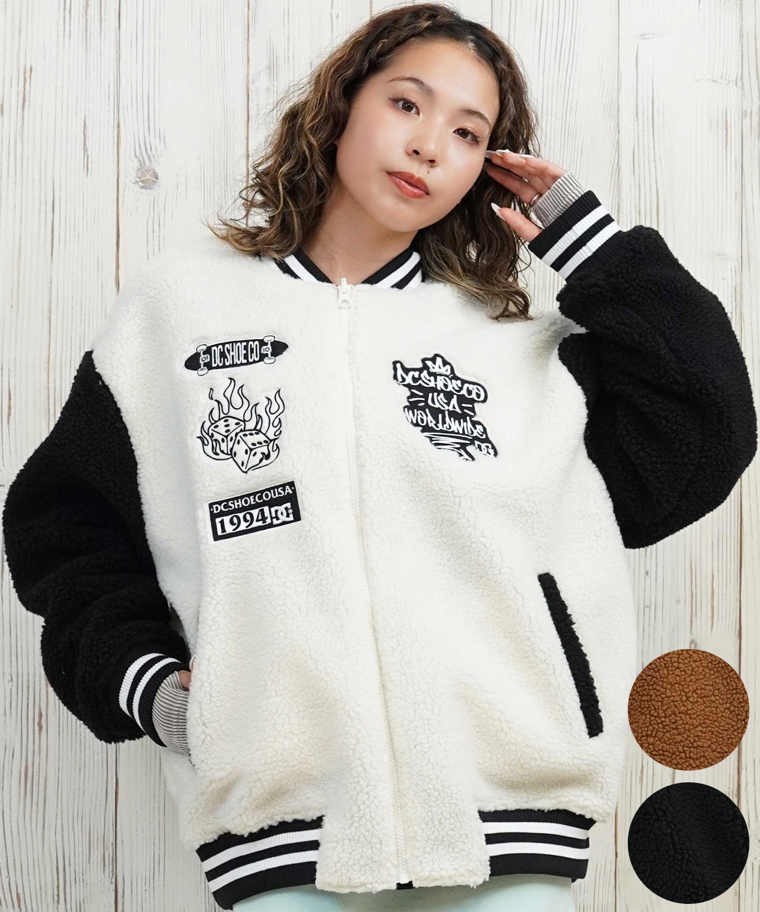 DC ディーシー ジャケット レディース ボア オーバーサイズ BOA