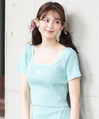 DC ディーシー 半袖 Tシャツ レディース スクエアネック クロップド丈 ショート丈 ロゴ セットアップ対応 LST252306(MTP-S)
