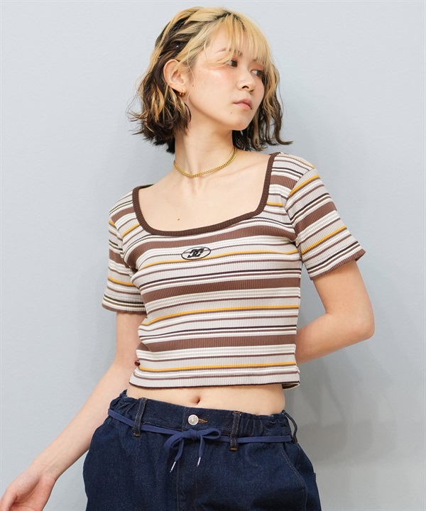 DC ディーシー 半袖 Tシャツ レディース スクエアネック クロップド丈 ショート丈 ロゴ セットアップ対応 LST252306