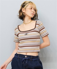 DC ディーシー 半袖 Tシャツ レディース スクエアネック クロップド丈 ショート丈 ロゴ セットアップ対応 LST252306(BRB-S)