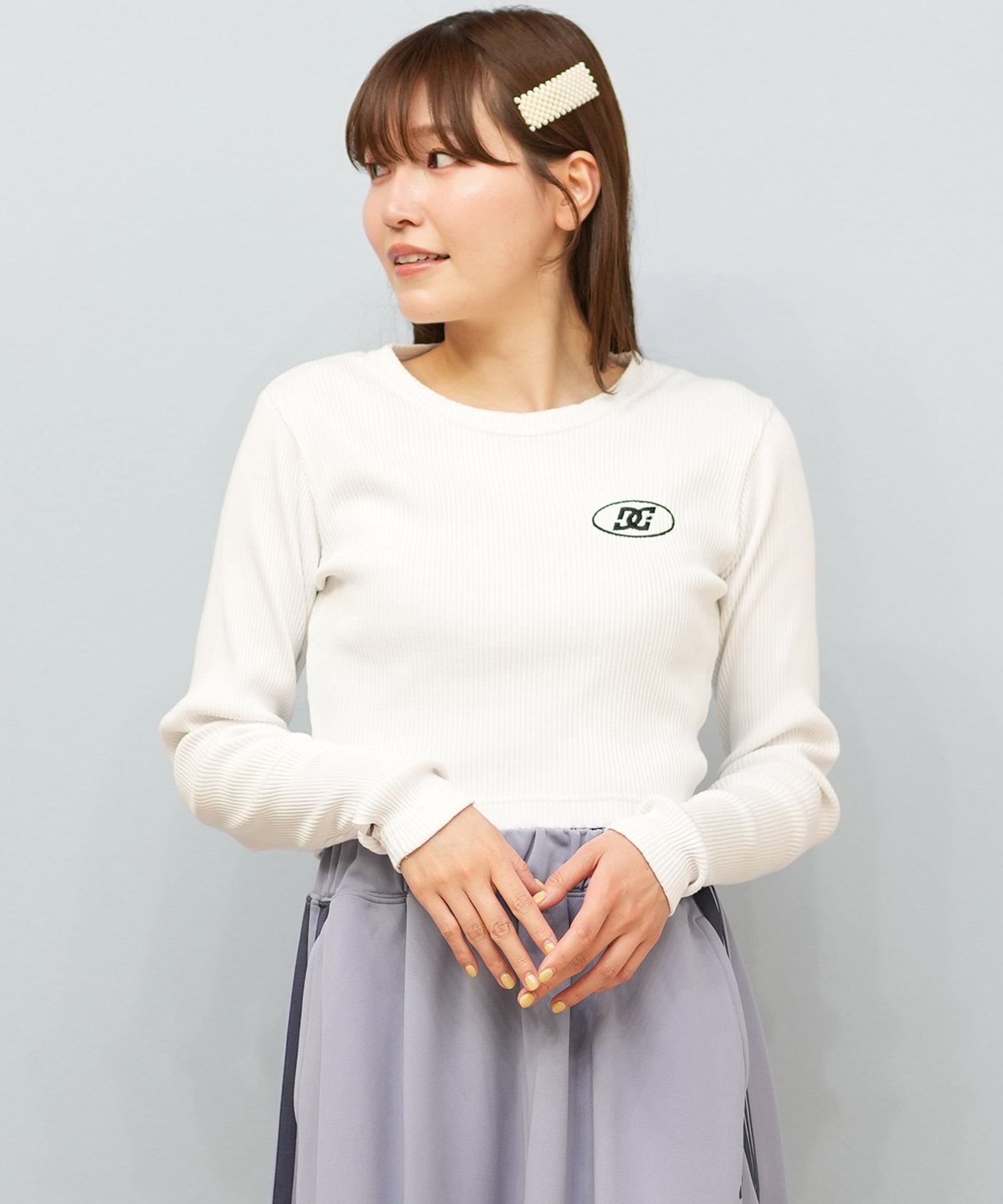 DC ディーシー 長袖 Tシャツ ロンT レディース クロップド丈