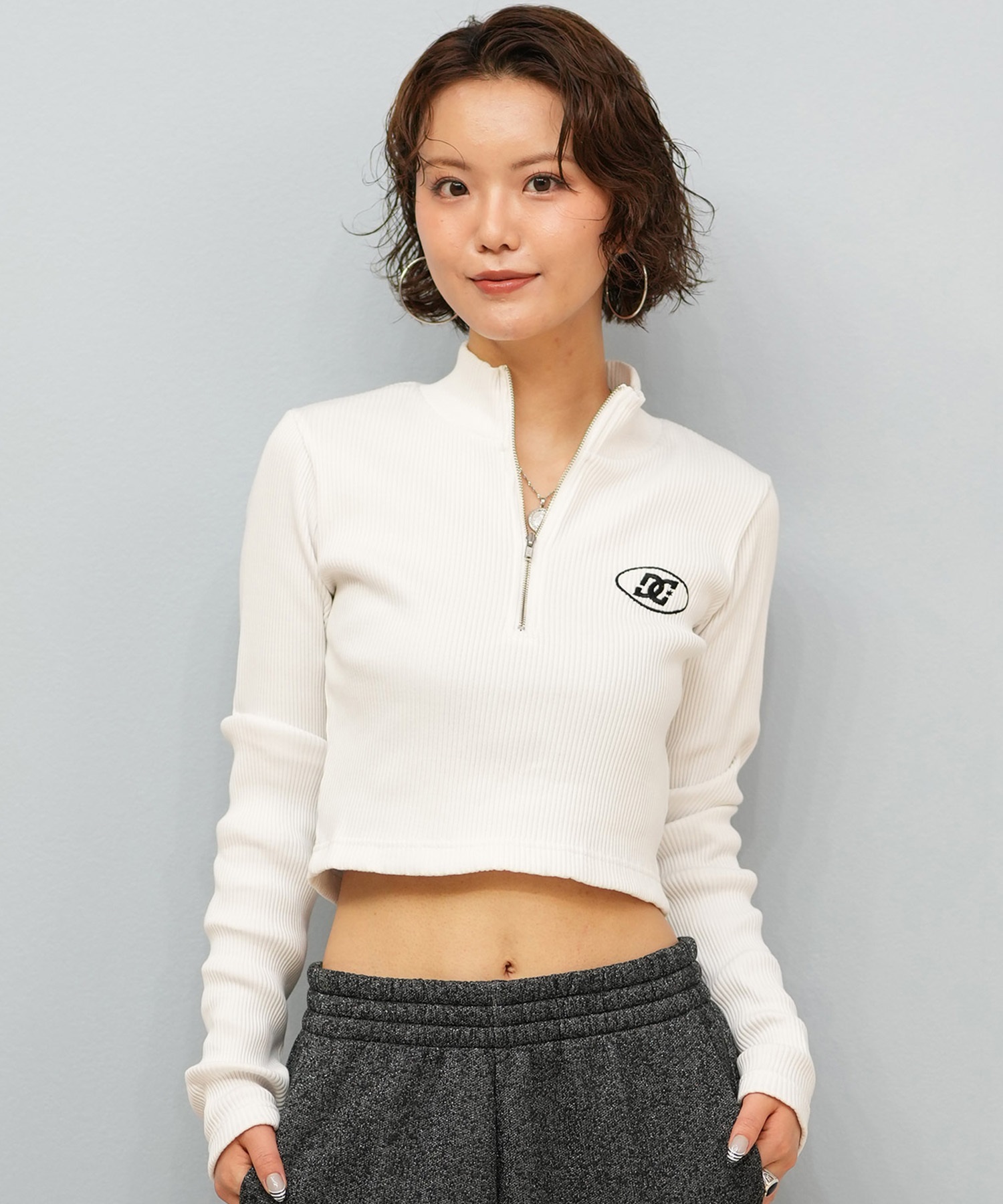 DC ディーシー 長袖 Tシャツ ロンT レディース クロップド丈