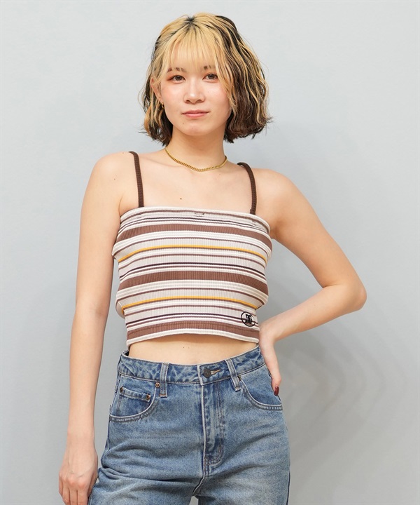 DC ディーシー キャミソール タンクトップ レディース リブ クロップド丈 ショート丈 ロゴ セットアップ対応 LSL252308