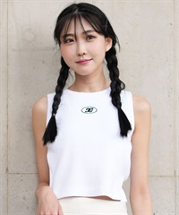 DC ディーシー タンクトップ レディース リブ クロップド丈 ショート丈 ロゴ パッド付 セットアップ対応 LSL252309(WHT-S)
