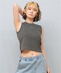 DC ディーシー タンクトップ レディース リブ クロップド丈 ショート丈 ロゴ パッド付 セットアップ対応 LSL252309(BKP-S)