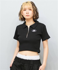 DC ディーシー 半袖 ポロシャツ レディース ハーフジップ クロップド丈 ショート丈 ロゴ セットアップ対応 LPL252305