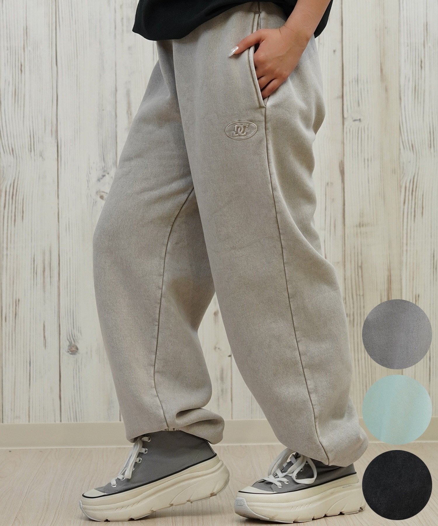 DC ディーシー ロングパンツ レディース スウェット パンツ 裏起毛 セットアップ対応 ワイド スウェットパンツ LPT254304(BES-M)