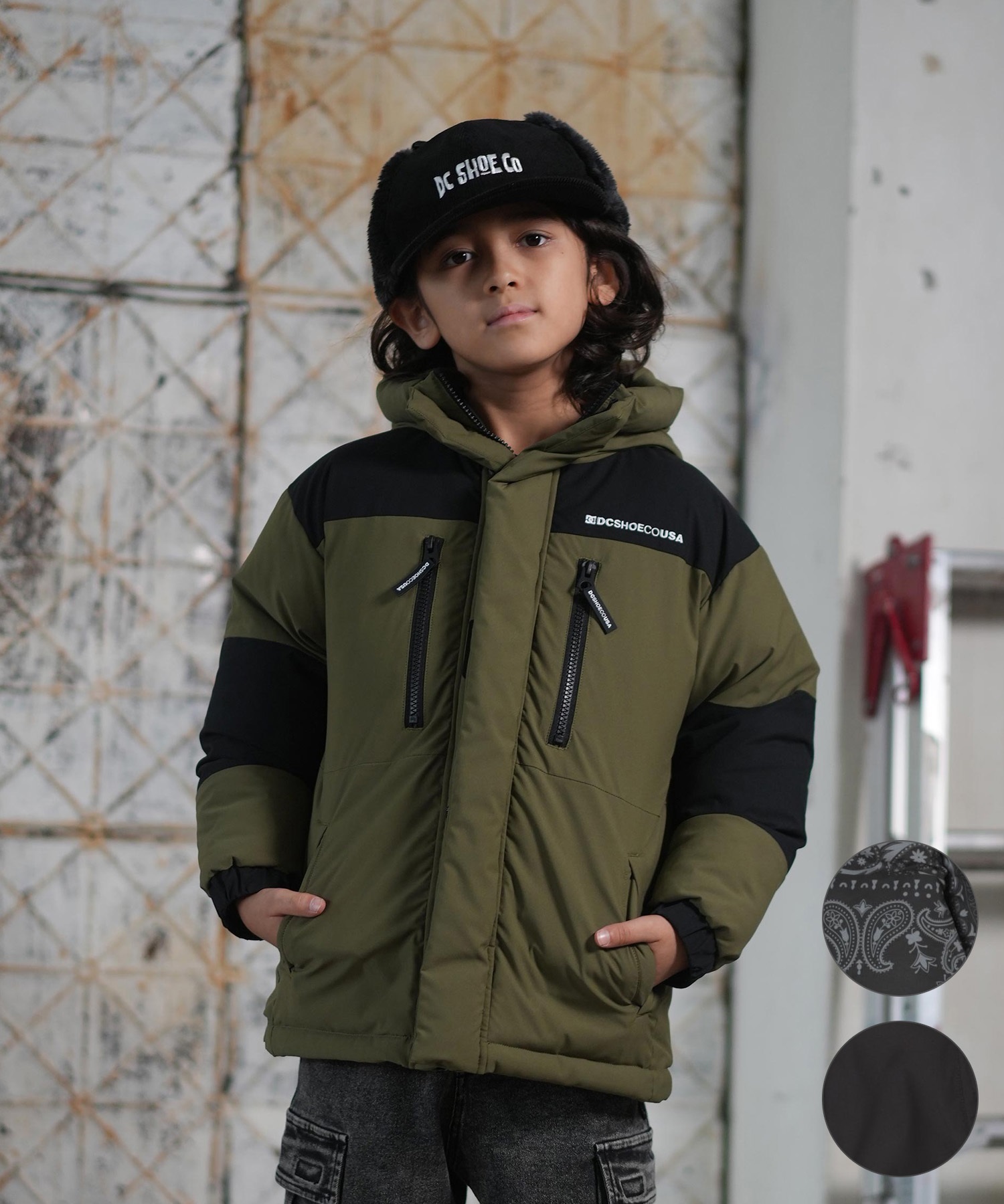 DC ディーシー アウター キッズ ジュニア 子供 中綿ジャケット 撥水