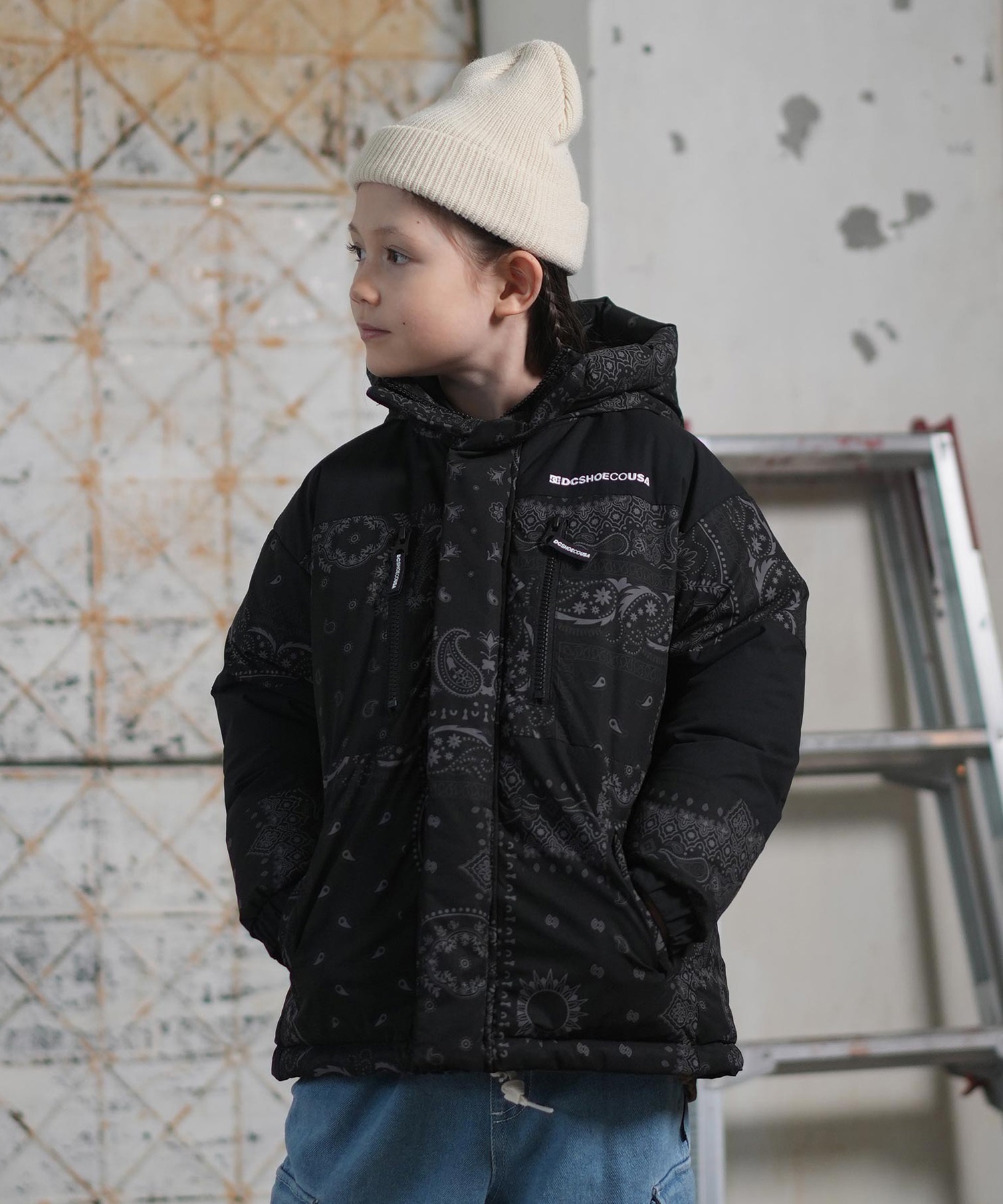 DC ディーシー アウター キッズ ジュニア 子供 中綿ジャケット 撥水
