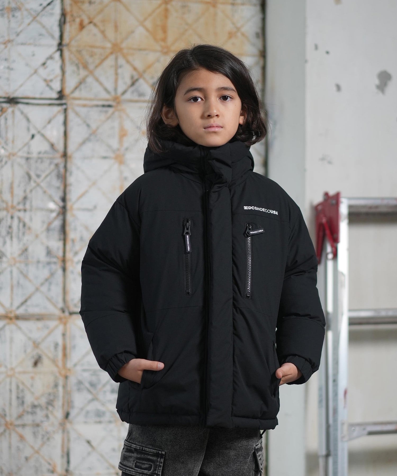 DC ディーシー アウター キッズ ジュニア 子供 中綿ジャケット 撥水