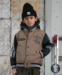 DC ディーシー アウター スタジャン キッズ ジュニア 子供 スタジアム ジャケット 中綿 25 KD VARSITY JACKET YJK254505(BLK-130cm)
