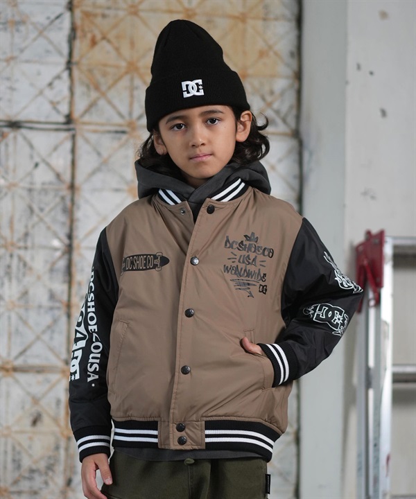 DC ディーシー アウター スタジャン キッズ ジュニア 子供 スタジアム ジャケット 中綿 25 KD VARSITY JACKET YJK254505
