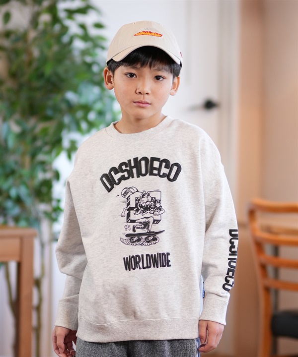 DC ディーシー トレーナー キッズ クルーネック スウェット フロントプリント 裏毛 YPO251530