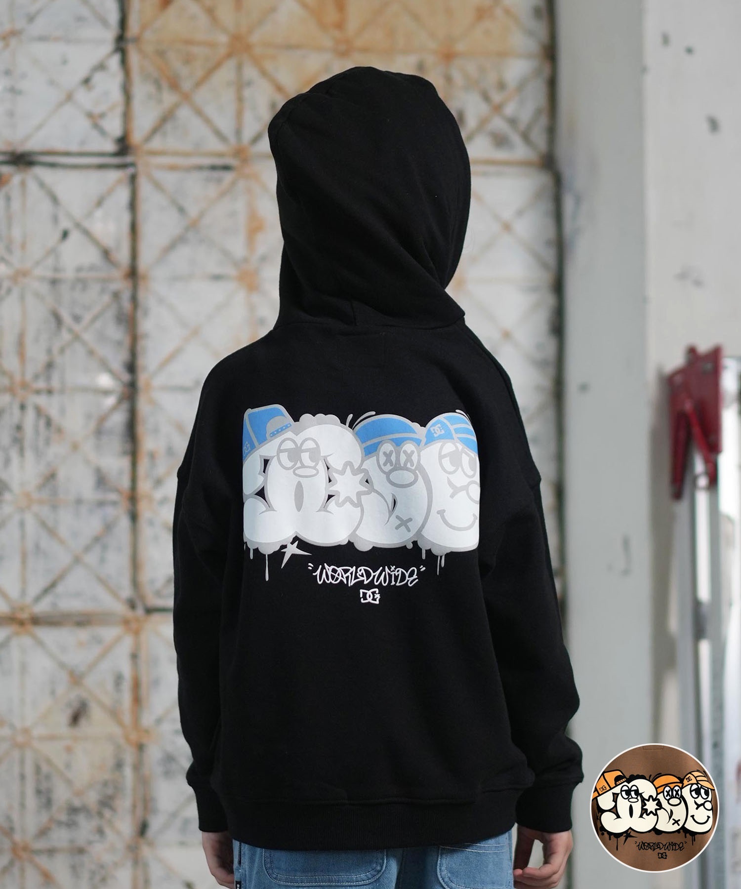 【新品未開封】キズ 豊洲PIT グッズ フーディ パーカー DC ディーシー プルオーバー パーカー キッズ ジュニア 子供 バック