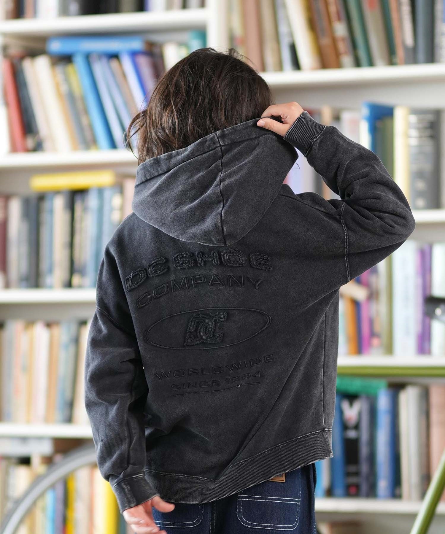 DC ディーシー ジップアップ パーカー キッズ ジュニア 子供 ダメージ加工 KD HIDDEN ZH フーディ YZP254509(BKS-100cm)