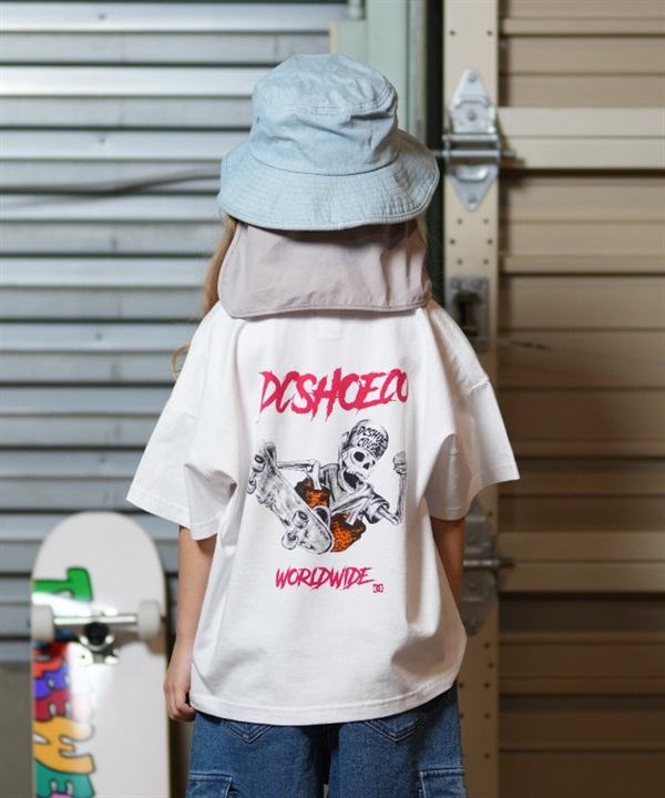 DC ディーシー 半袖 Tシャツ キッズ ジュニア 子供 バックプリント ロゴ 25 KD SKATE SKULL BG SS YST252505
