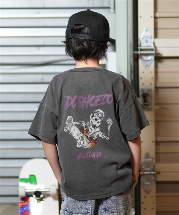 DC ディーシー 半袖 Tシャツ キッズ ジュニア 子供 バックプリント ロゴ 25 KD SKATE SKULL BG SS YST252505