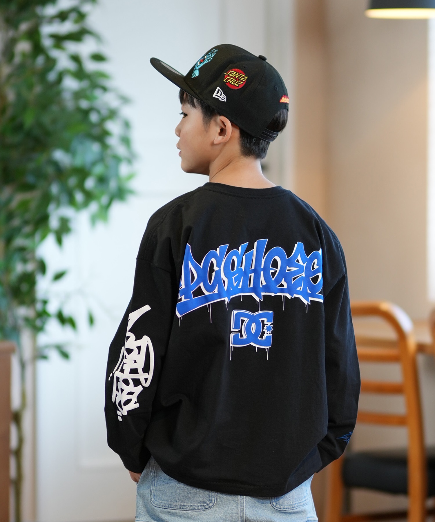 DC ディーシー 長袖 Tシャツ キッズ ロンT バックプリント