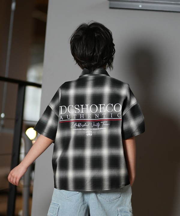 RUFFLOGブラックショートスリーブシャツ ブラウス シャツ クロップドパンクショートスリーブシャツ