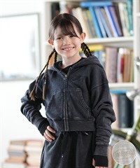 DC ディーシー ジップアップ パーカー キッズ ジュニア 子供 クロップド丈 ショート丈 KD HIDDEN ZH YZP254521M(BES-140cm)