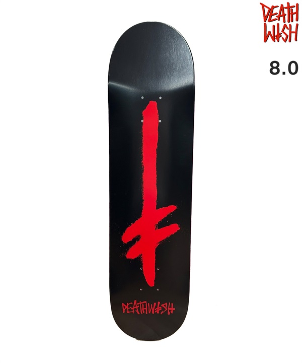DEATHWISH デスウィッシュ スケートボード デッキ 8.0inch DW GANG SPRAY BLK RED ムラサキスポーツ 初心者 低価格