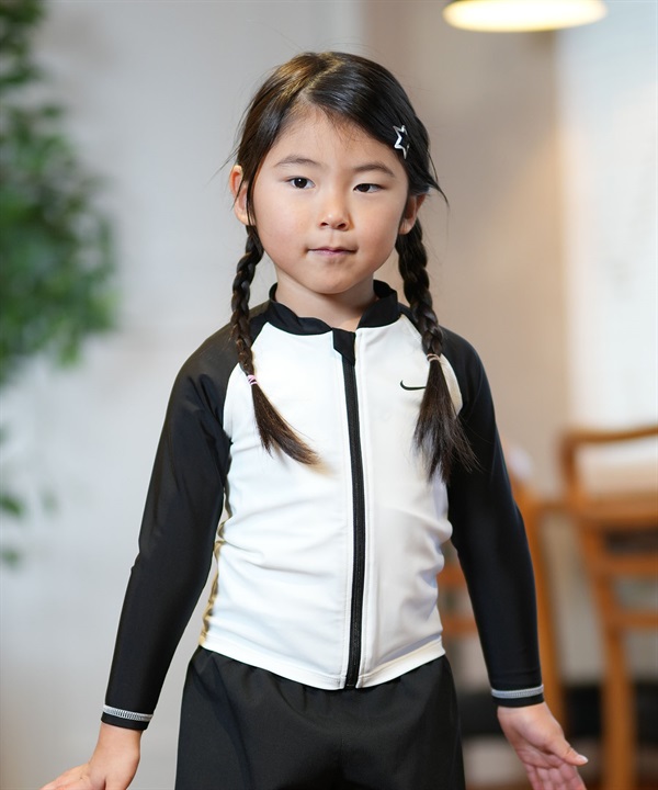 NIKE ナイキ 水着 ラッシュガード 長袖 ジップアップ キッズ 子供 UVカット トドラーボーイズジップ付きラッシュガード 1991115 009