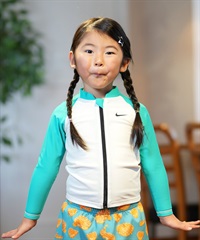 NIKE ナイキ 水着 ラッシュガード 長袖 ジップアップ キッズ 子供 UVカット トドラーボーイズジップ付きラッシュガード 1991115 023(023-100cm)