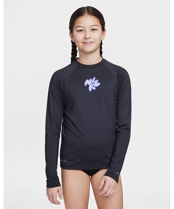NIKE ナイキ 水着 ラッシュガード 長袖 Tシャツ ロンT キッズ ジュニア 子供 UVカット バブルNIKE L Sハイドロガード NESSF744