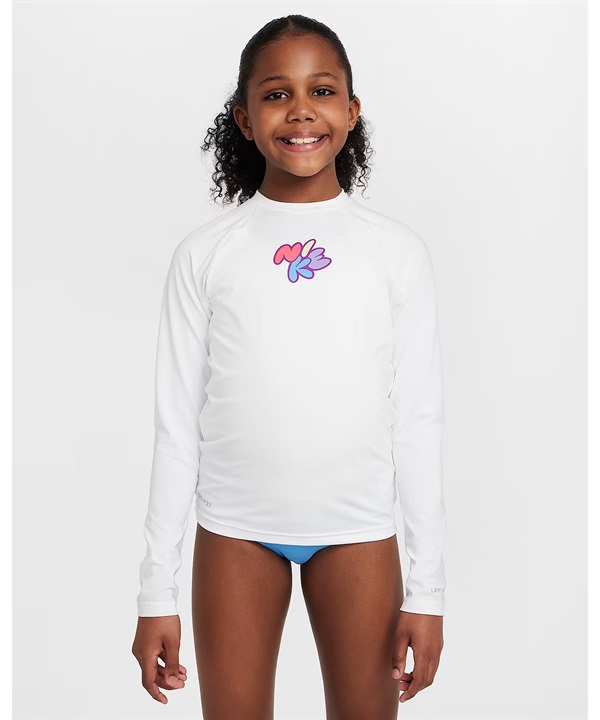NIKE ナイキ 水着 ラッシュガード 長袖 Tシャツ ロンT キッズ ジュニア 子供 UVカット バブルNIKE L Sハイドロガード NESSF744