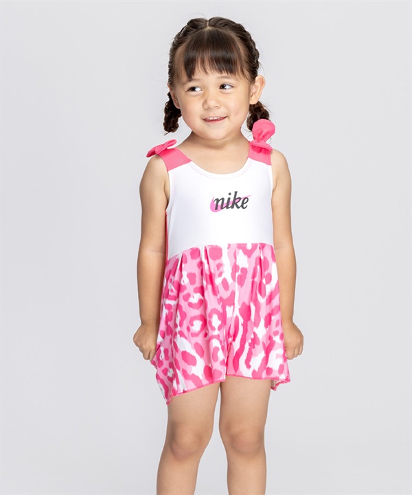 NIKE ナイキ 水着 ワンピース キッズ 子供 スイムウェア レオパード柄 トドラーガールズキュロットワンピース 1991116 003