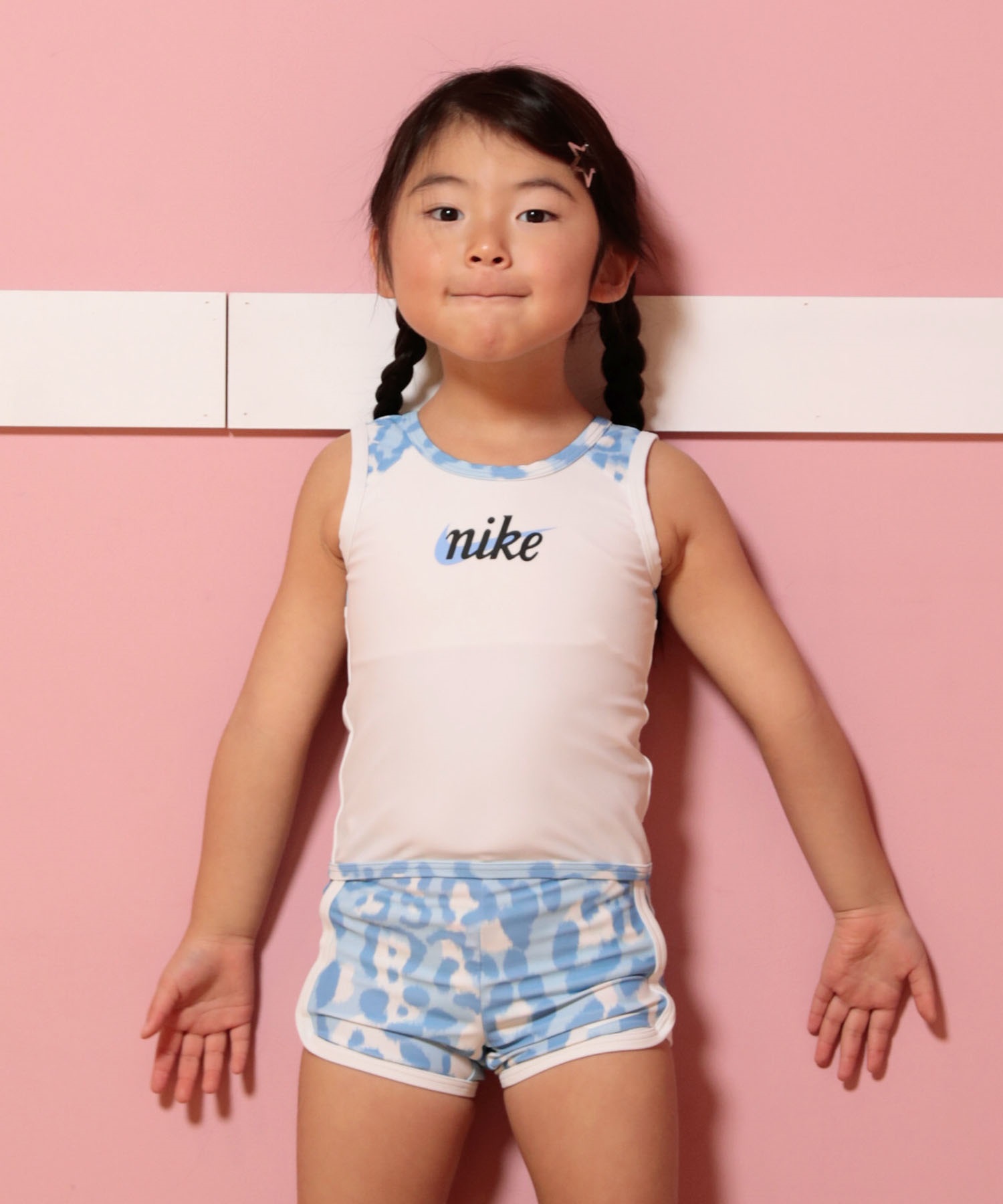 NIKE ナイキ 水着 セット キッズ 子供 スイムウェア セパレート レオパード柄 トドラーガールズセパレーツ 1991117 006(006-100cm)