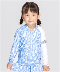 NIKE ナイキ 水着 ラッシュガード 長袖 ジップアップ キッズ 子供 UVカット トドラーガールズジップ付きラッシュガード 1991118 006(006-100cm)
