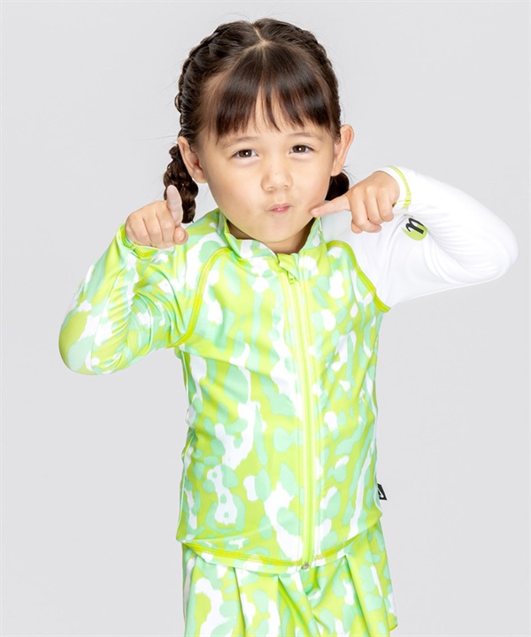 NIKE ナイキ 水着 ラッシュガード 長袖 ジップアップ キッズ 子供 UVカット トドラーガールズジップ付きラッシュガード 1991118 254