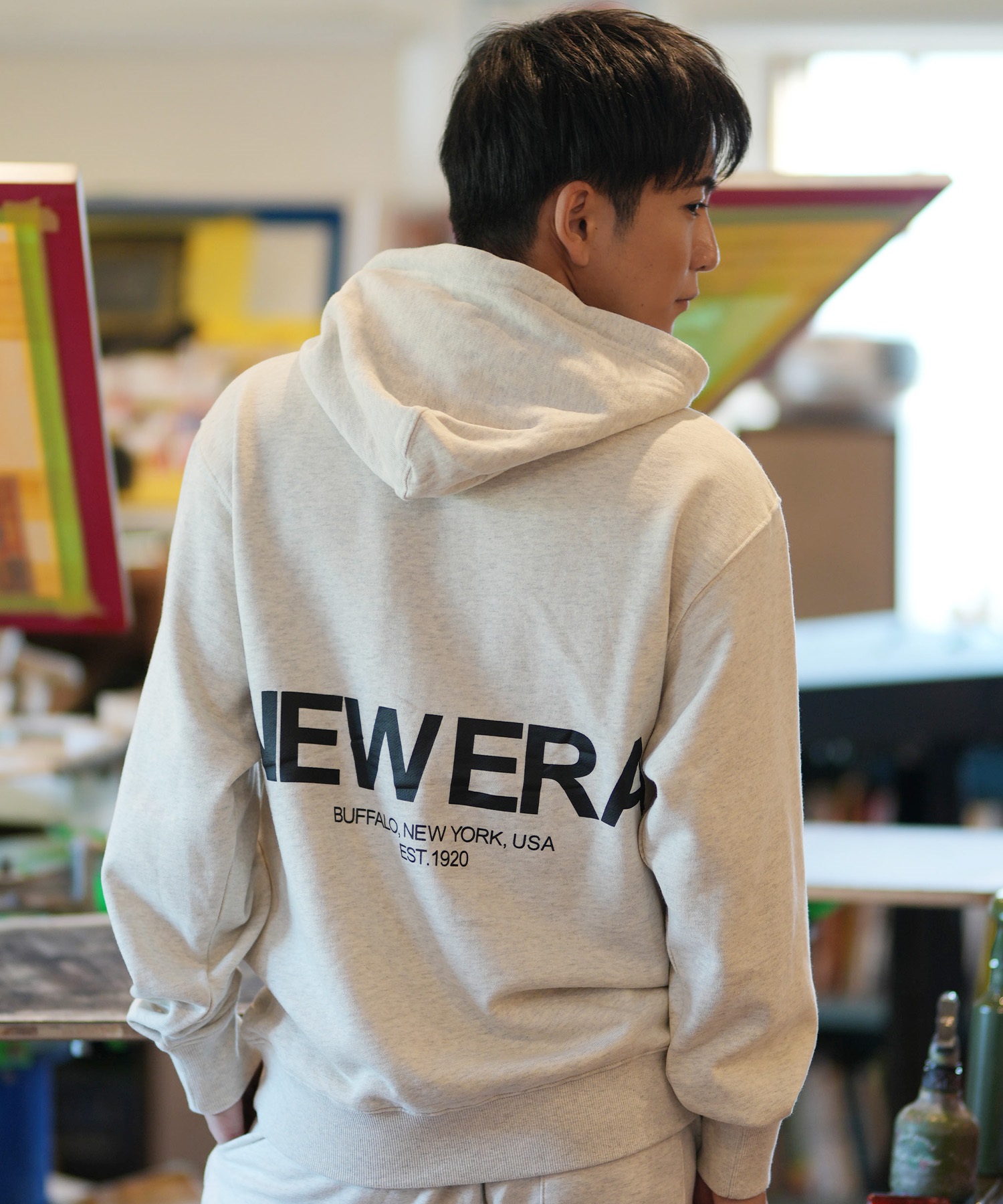 NEW ERA ニューエラ プルオーバー パーカー メンズ バックプリント 裏