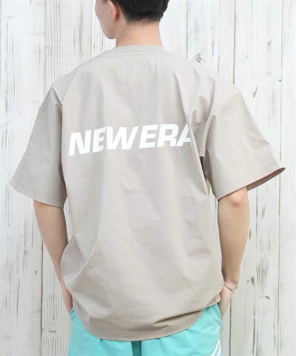 NEW ERA ニューエラ 水着 ラッシュガード 半袖 Tシャツ メンズ バックプリント オーバーサイズ 水陸両用 UVカット Wordmark 14670958