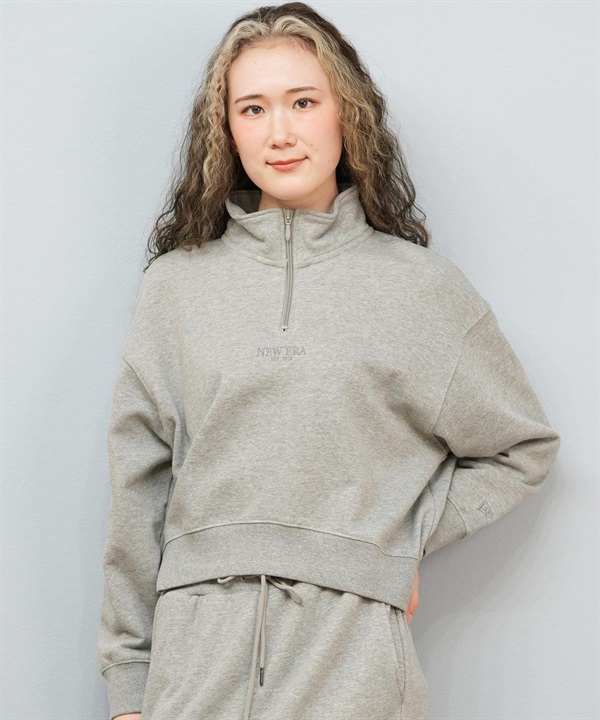 NEW ERA ニューエラ トレーナー スウェット レディース ハーフジップ ロゴ WS SWEAT HALF ZIP 14674705
